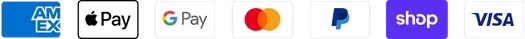 Accepted payment methods: Amex, Apple Pay, Google Pay, Mastercard, PayPal, Shop Pay, Visa