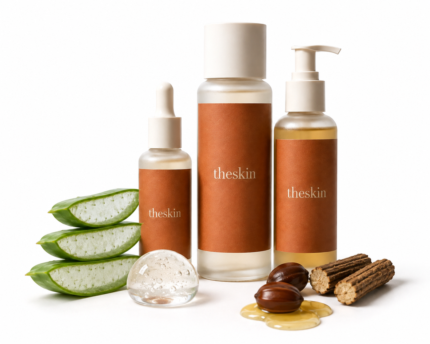 theskin trio with aloe, jojoba and licorice root ingredients